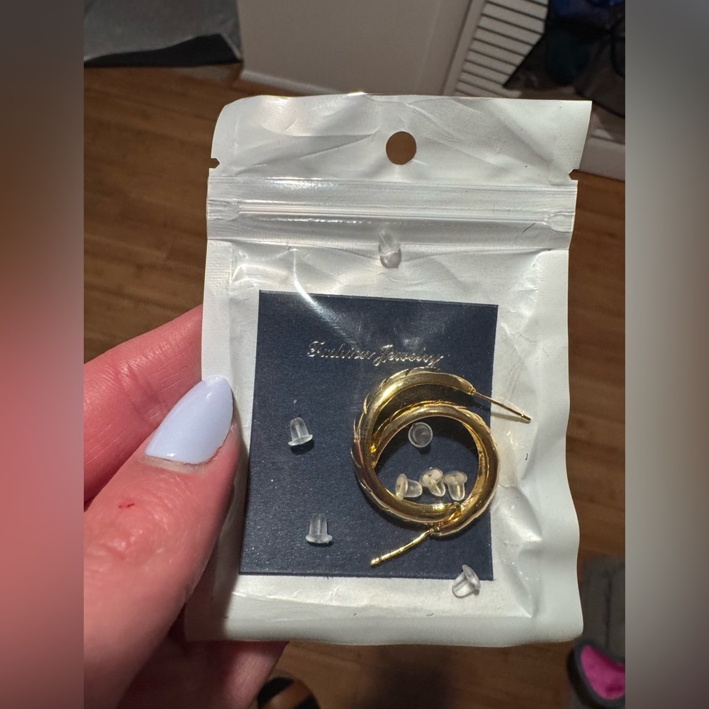 Gold Twisted Hoop Earrings - Women Jewelry